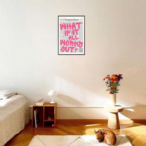 Drimiler Retro Newspaper Poster - Positive Affirming Quote Canvas Wall Art | 8x12in Framed Decor