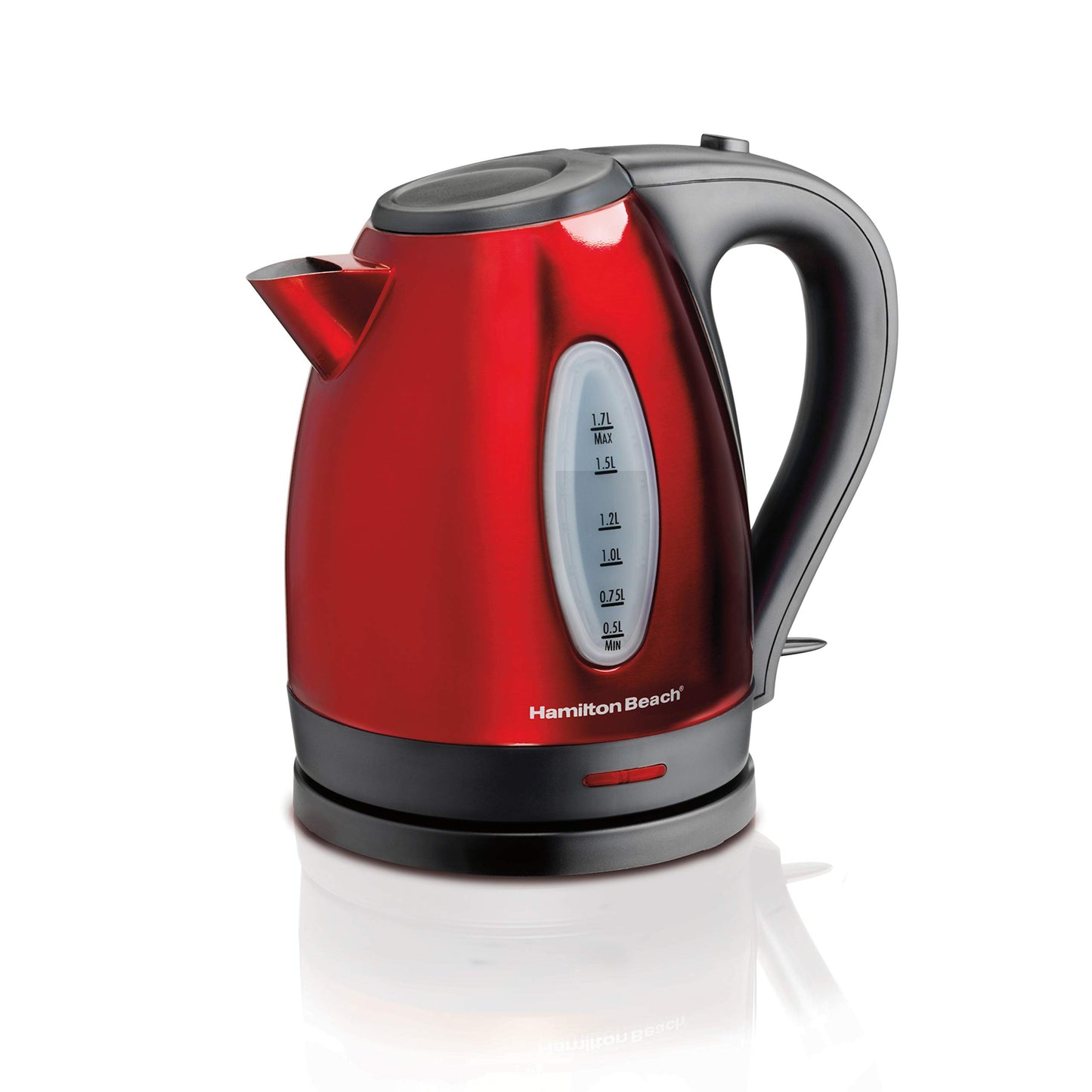 Hamilton Beach Electric Tea Kettle, Water Boiler & Heater, 1.7 Liter, Cordless Serving, 1500 Watts for Fast Boiling, Auto-Shutoff and Boil-Dry Protection, BPA-Free, Red (40885)