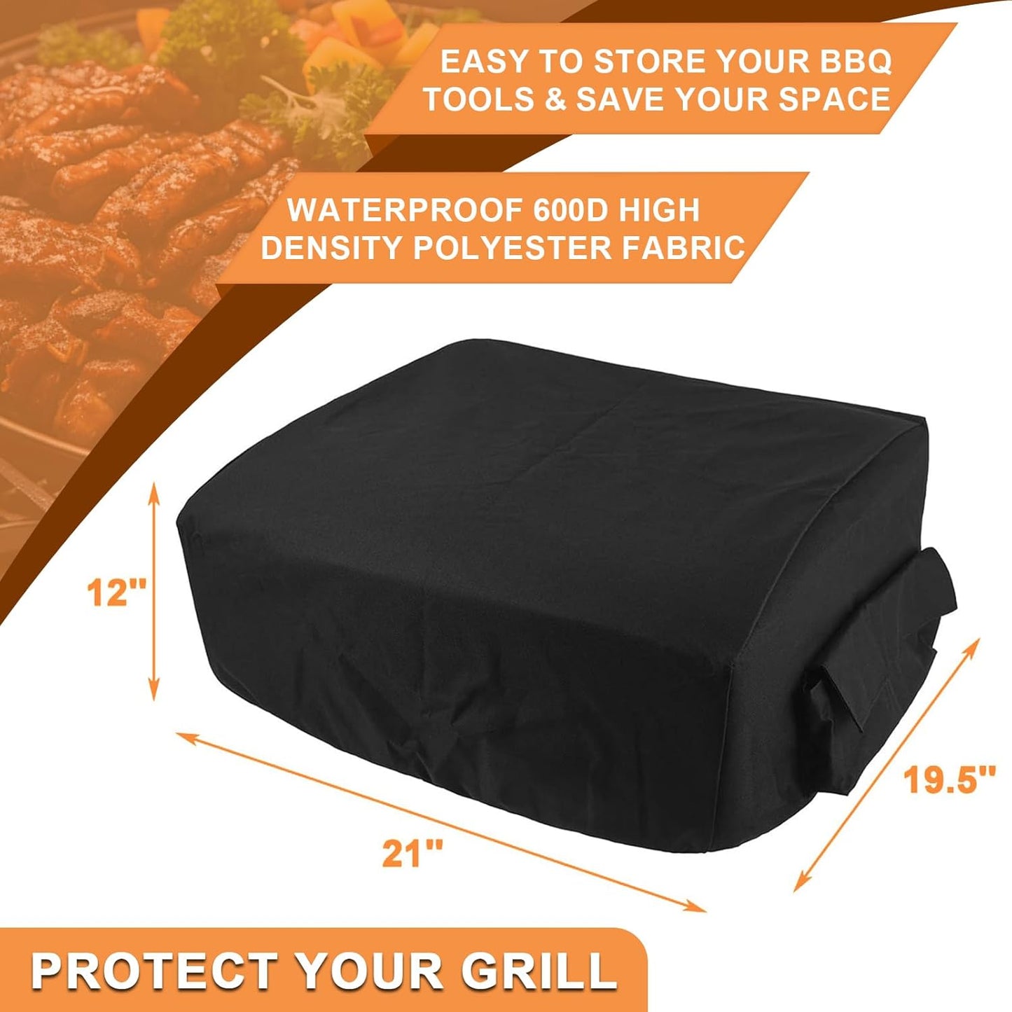 Traeger Ranger Grill Cover - Heavy Duty Waterproof Protection for BAC475 Scout & Blackstone 17” Griddle | 21” x 19.5” x 12”
