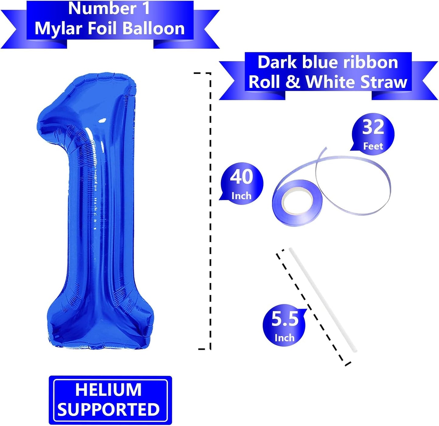 Number Balloons | Giant Navy Blue Number 10 Balloon - Perfect Birthday Decoration for Boys and Men
