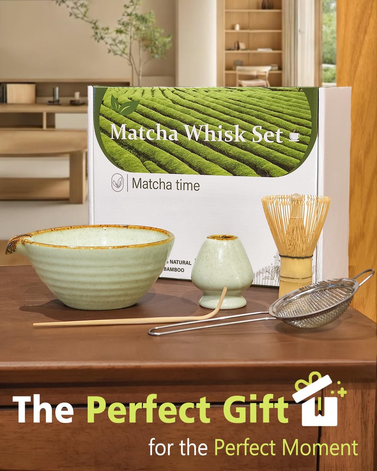 Vaiheng Matcha Whisk Set - Complete Bamboo Whisk, Bowl, Holder & Accessories | Perfect Gift for Tea Lovers