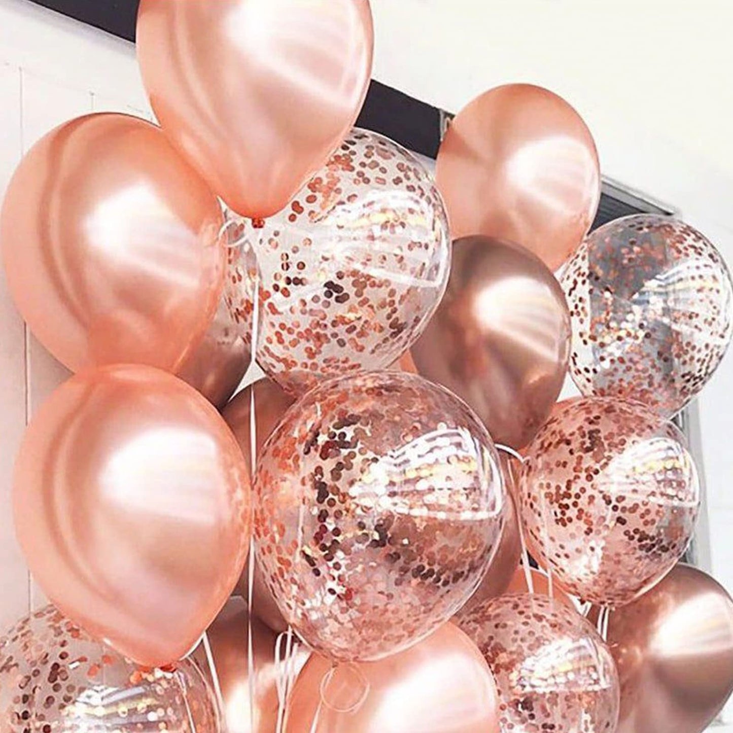 PartyWoo Rose Gold Balloons 100pcs Different Sizes of 18 12 10 5 Inch Gold Balloon Arch Kit Garland for Birthday Graduation Bachelorette Bridal Shower Wedding Party Decorations Rose Gold-G107