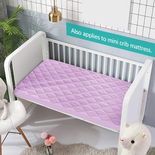 Biloban Waterproof Playard Sheet - Quilted Protector for Pack 'n Play | 39" x 27" - Lavender