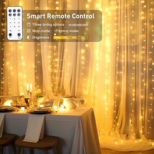 JMEXSUSS 300LED Curtain Lights - Dual Color Changing with Remote | 9.8x9.8ft Connectable Christmas Decor