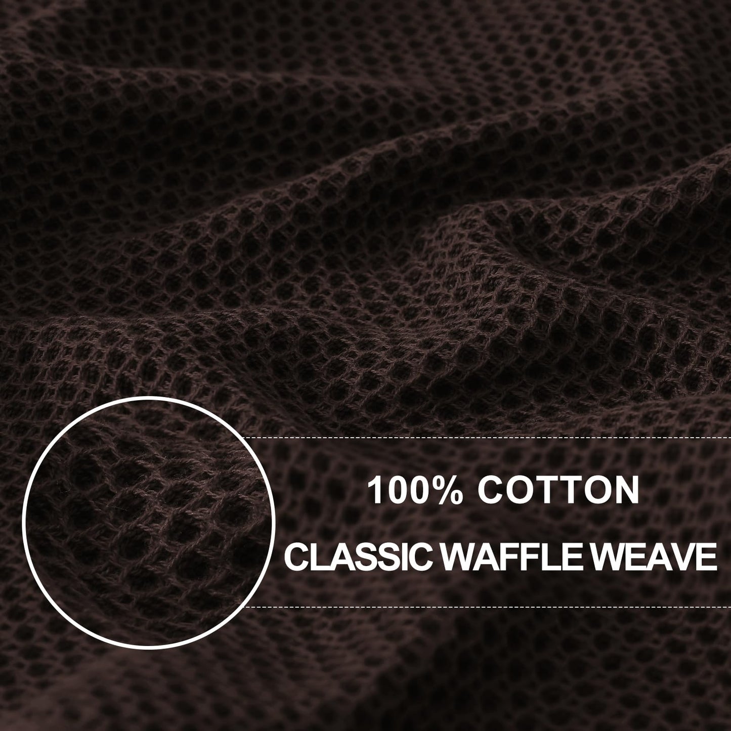 Homaxy 100% Cotton Waffle Weave Kitchen Dish Cloths, Ultra Soft Absorbent Quick Drying Dish Towels, 12 x 12 Inches, 12-Pack, Dark Brown