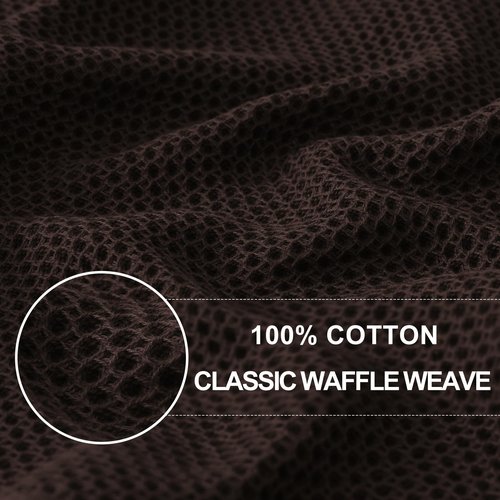 Homaxy 100% Cotton Waffle Weave Kitchen Dish Cloths, Ultra Soft Absorbent Quick Drying Dish Towels, 12 x 12 Inches, 8-Pack, Dark Brown