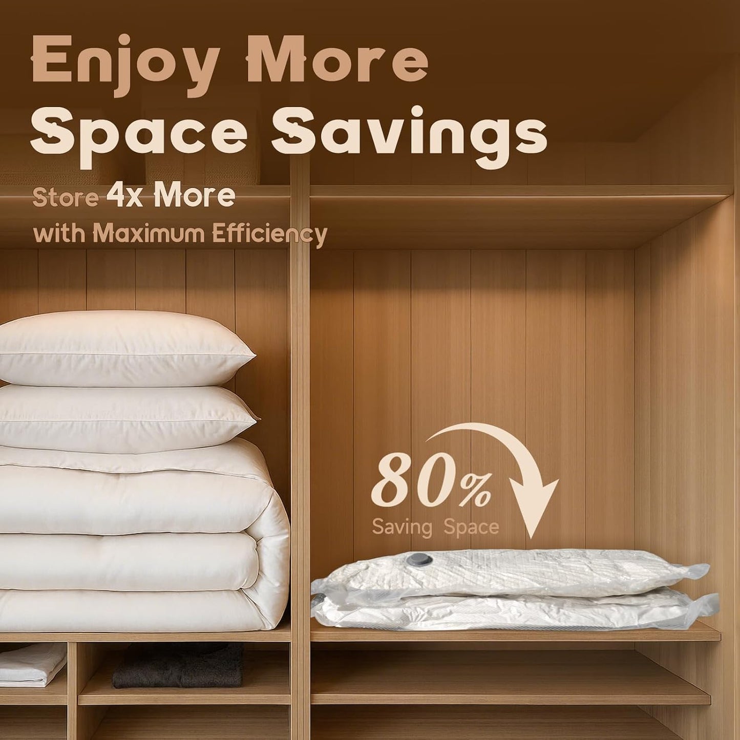 Vacbird Jumbo Vacuum Bags - 15 Pack for Clothes Storage | Space Saver for Luggage & Moving
