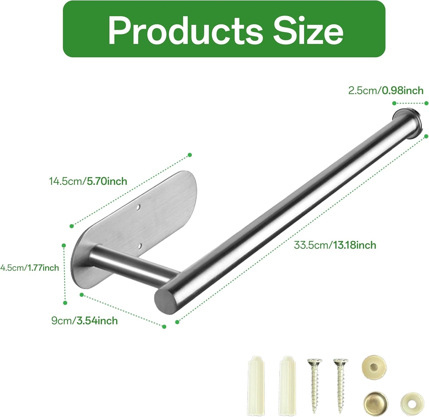 Under Cabinet Paper Towel Holder by [Brand Name] - Self-Adhesive, No Drill Stainless Steel | Ideal for Kitchen, Bathroom, RV