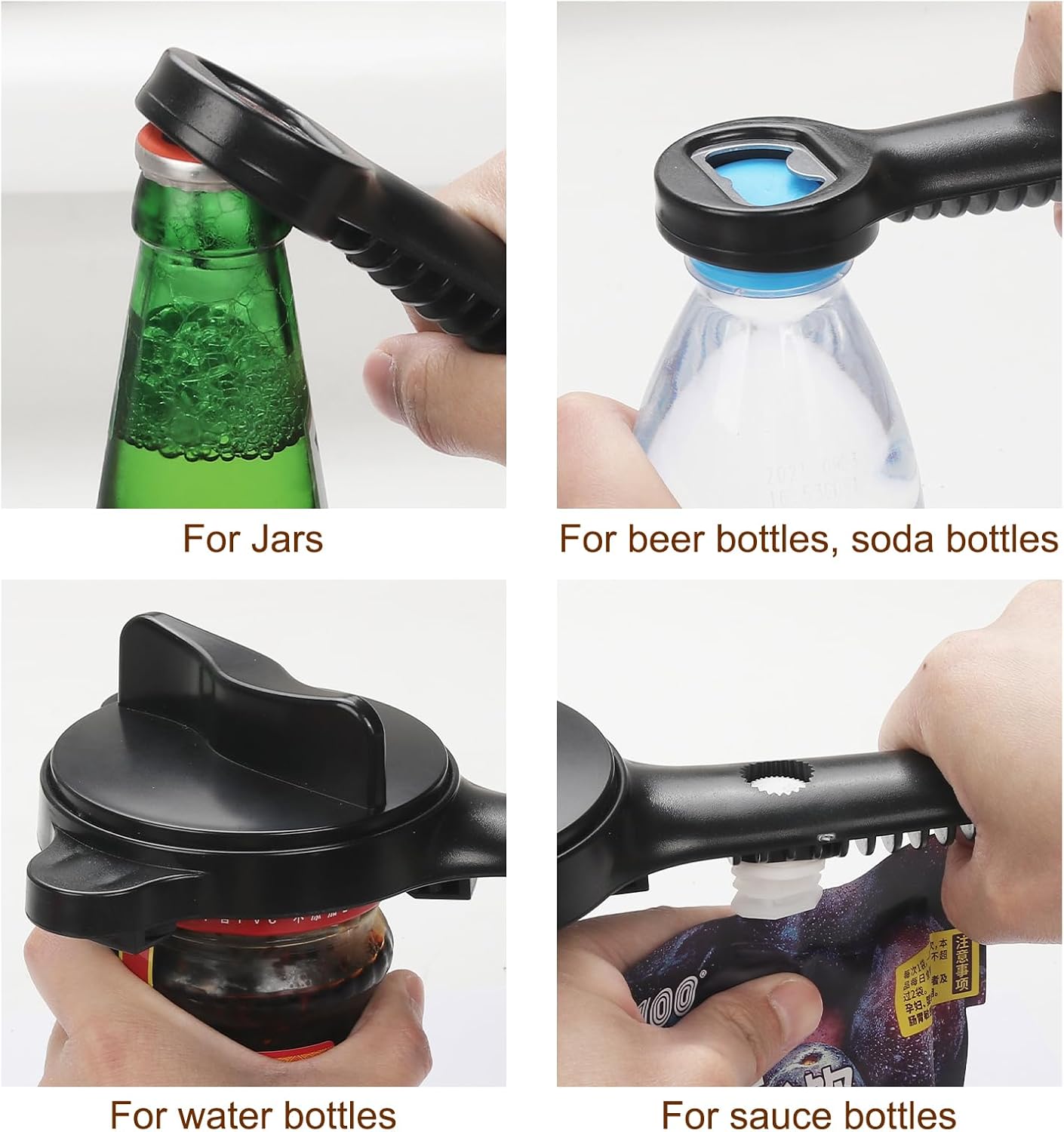 Skiennix 4-in-1 Jar Opener - Adjustable Lid Tool with Non-Slip Grip & Magnetic Hook | Ideal for Seniors & Arthritis