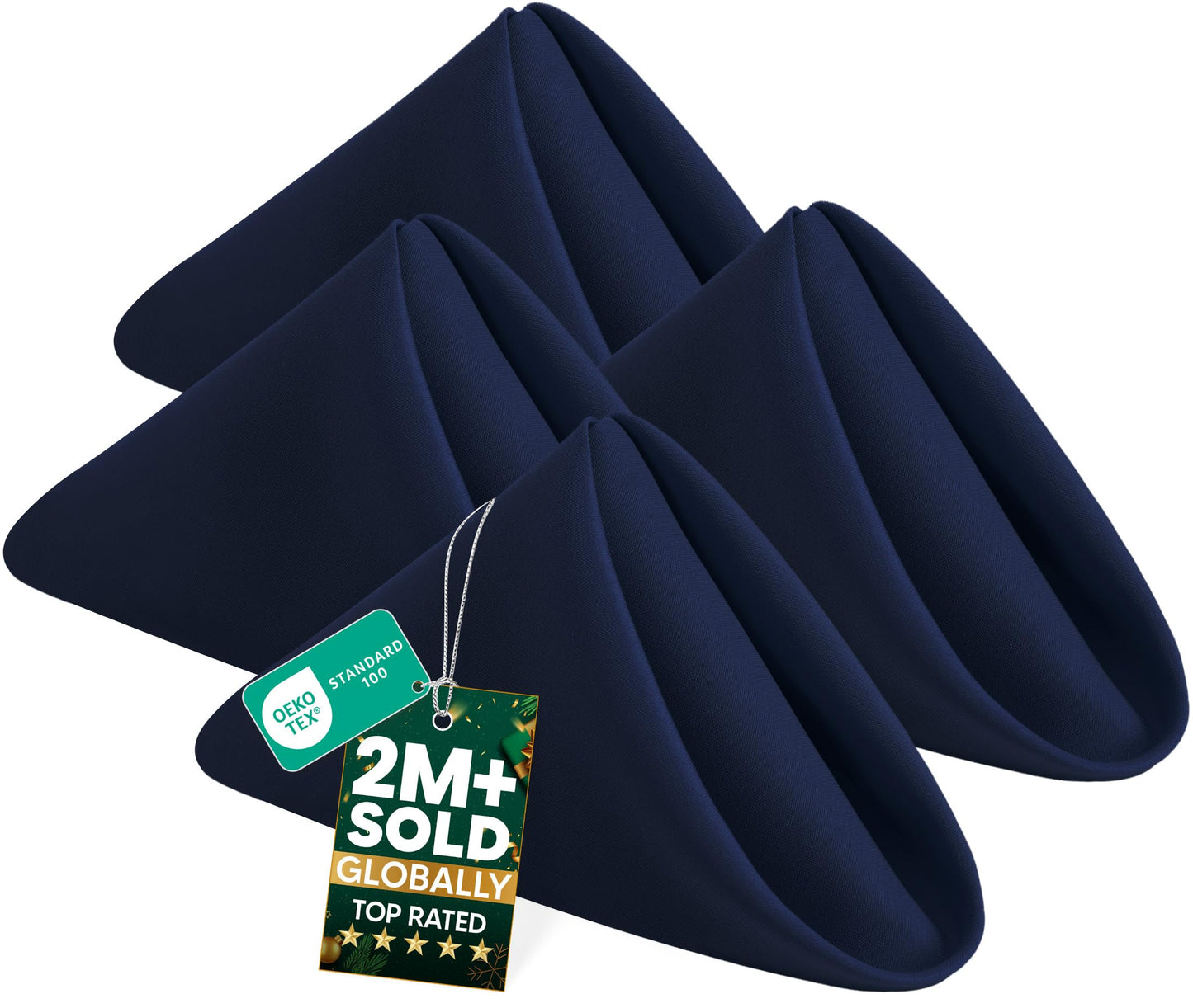 Utopia Home [24 Pack, Navy Blue] Cloth Napkins 17x17 Inches, 100% Polyester Hemmed Edges, Washable and Reusable Ideal for Parties, Weddings and Dinners