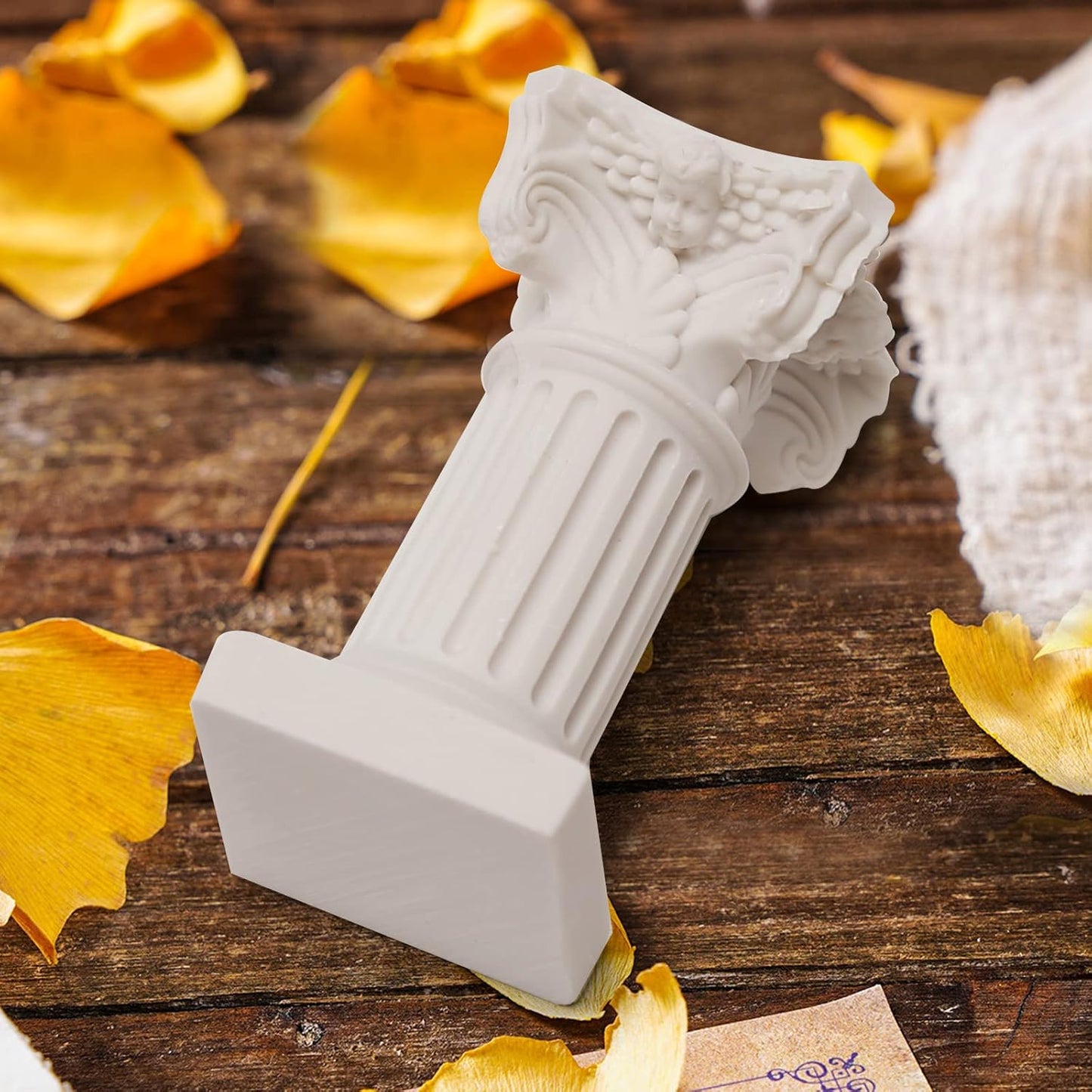 Saihisday Mini Roman Pillar Greek Columns - 5Pcs Resin Decorative Statues for Christmas & Weddings | 1.18" L x 1.18" W x 2.56" H (White)