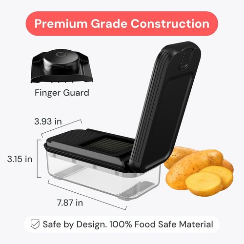 Fullstar Vegetable Chopper & Mandoline Slicer - 2-in-1 Kitchen Gadget for Quick Food Prep | Black