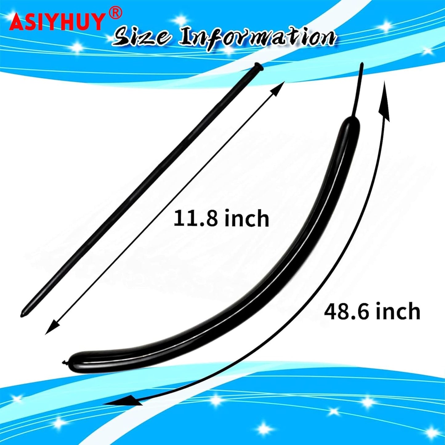 Skiennix 260 Long Balloons - 100 Pack Black Twisting Latex for Animal Models | Perfect for Parties & Events