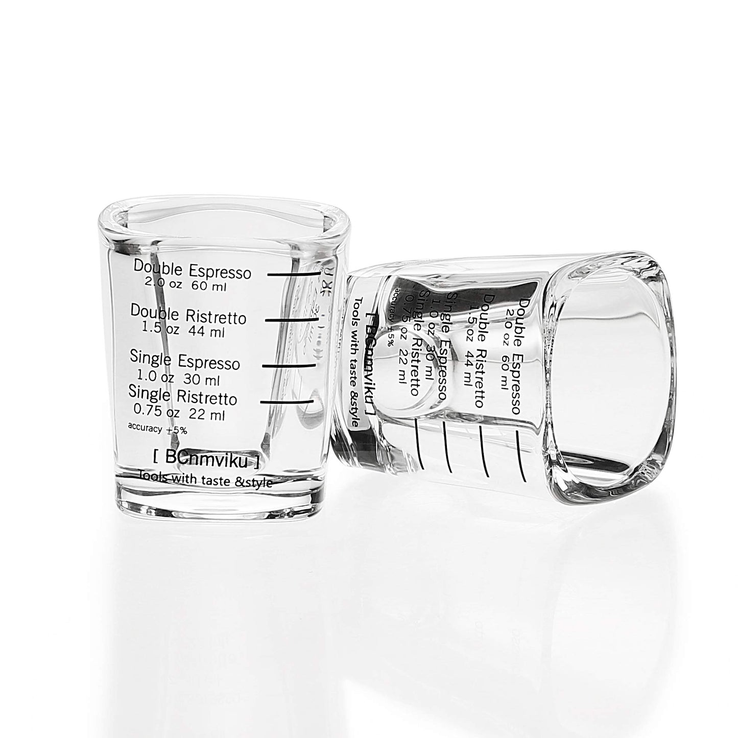 Espresso Shot Glass Liquid Heavy Sturdy Glass Shot Glasses Measuring cup Wine Glass 6 Pack 2oz/60ml By BCnmviku (Sturdy 6Pack)