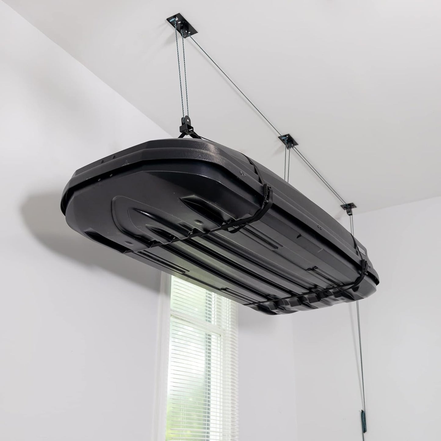 Teal Triangle Ceiling Storage Hoist - Heavy-Duty Garage Pulley Lift System | Holds 150 lbs for 8-10 ft Ceilings