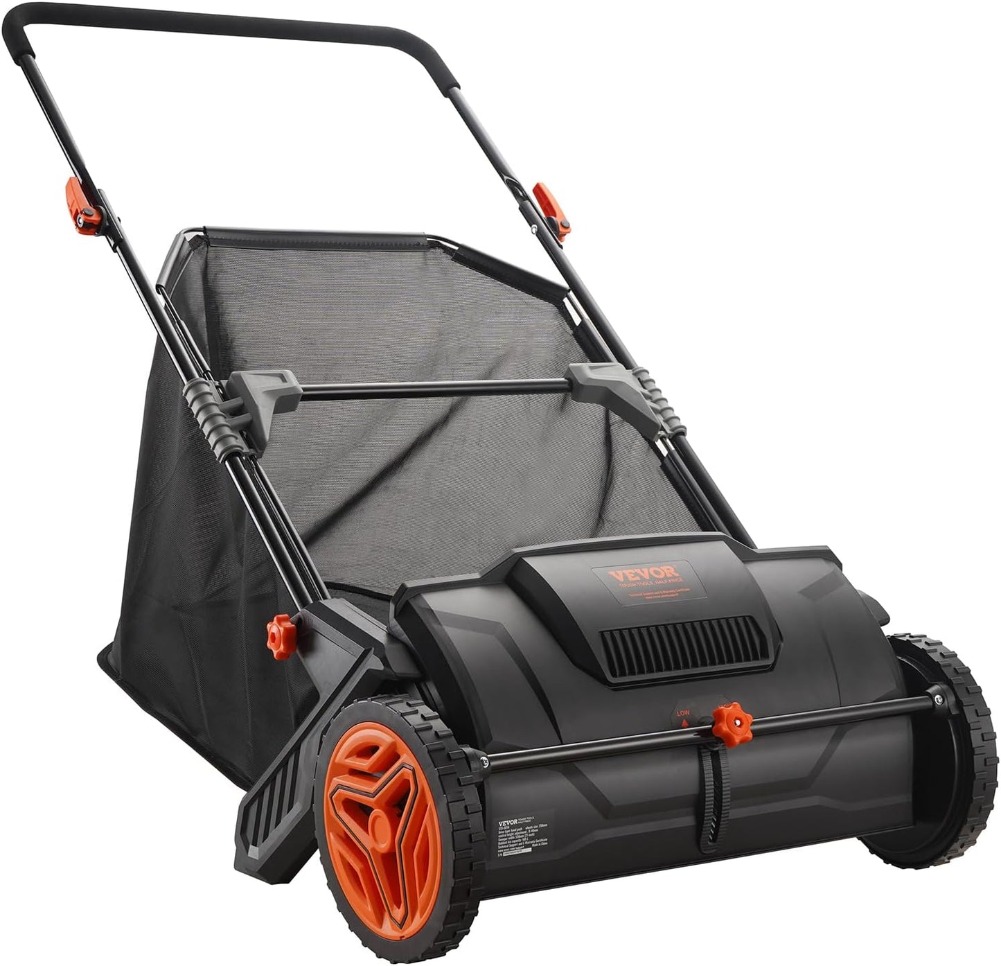 VEVOR Push Lawn Sweeper - 21-Inch Heavy-Duty Leaf & Grass Collector with 3.5 Cu. Ft. Capacity