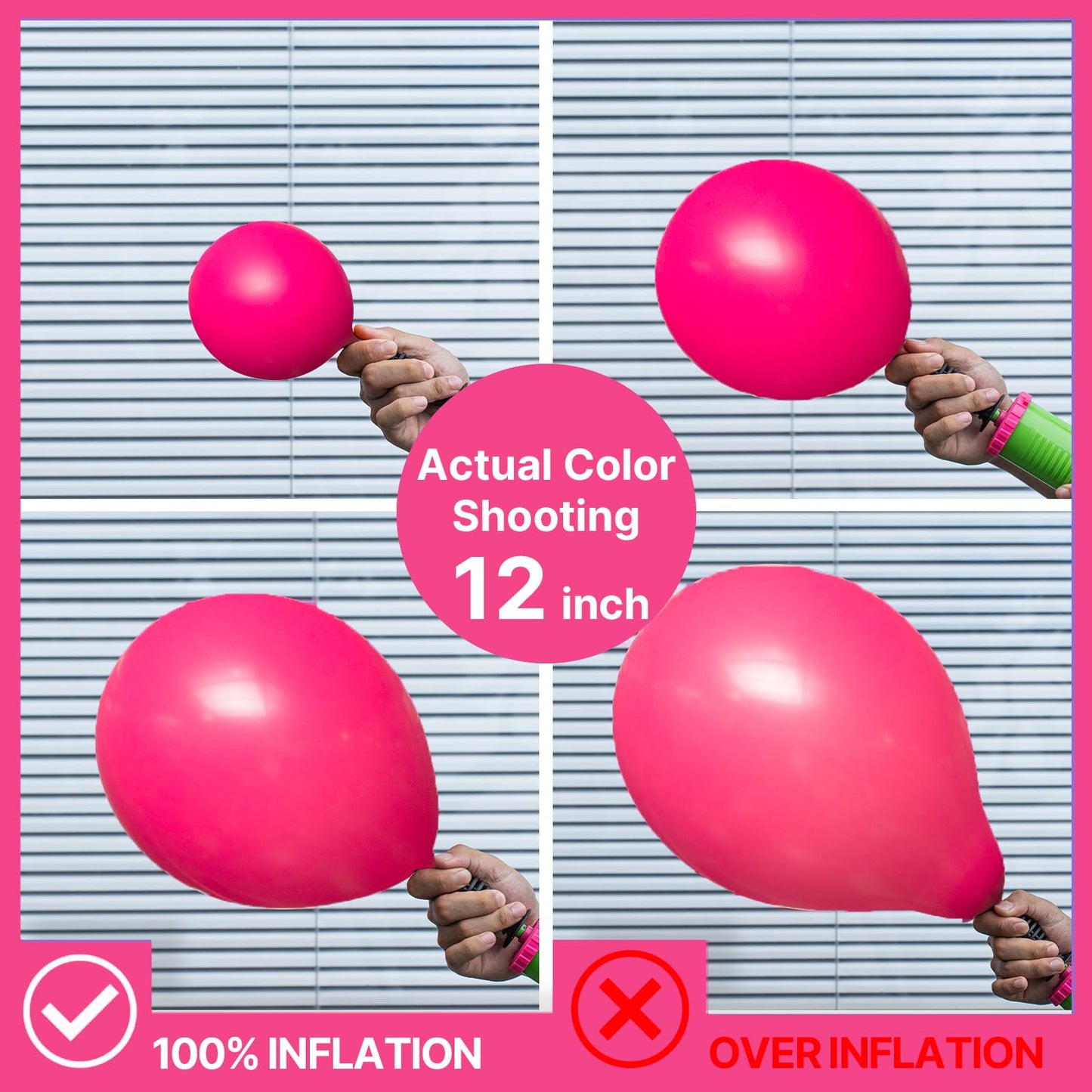 PartyWoo Hot Pink Balloons 101pcs 12 Inch Magenta Fuchsia Balloons for Baby Shower Gender Reveal Engagement Bachelorette Wedding Bridal Shower Anniversary Birthday Party Decorations Pink-Y12