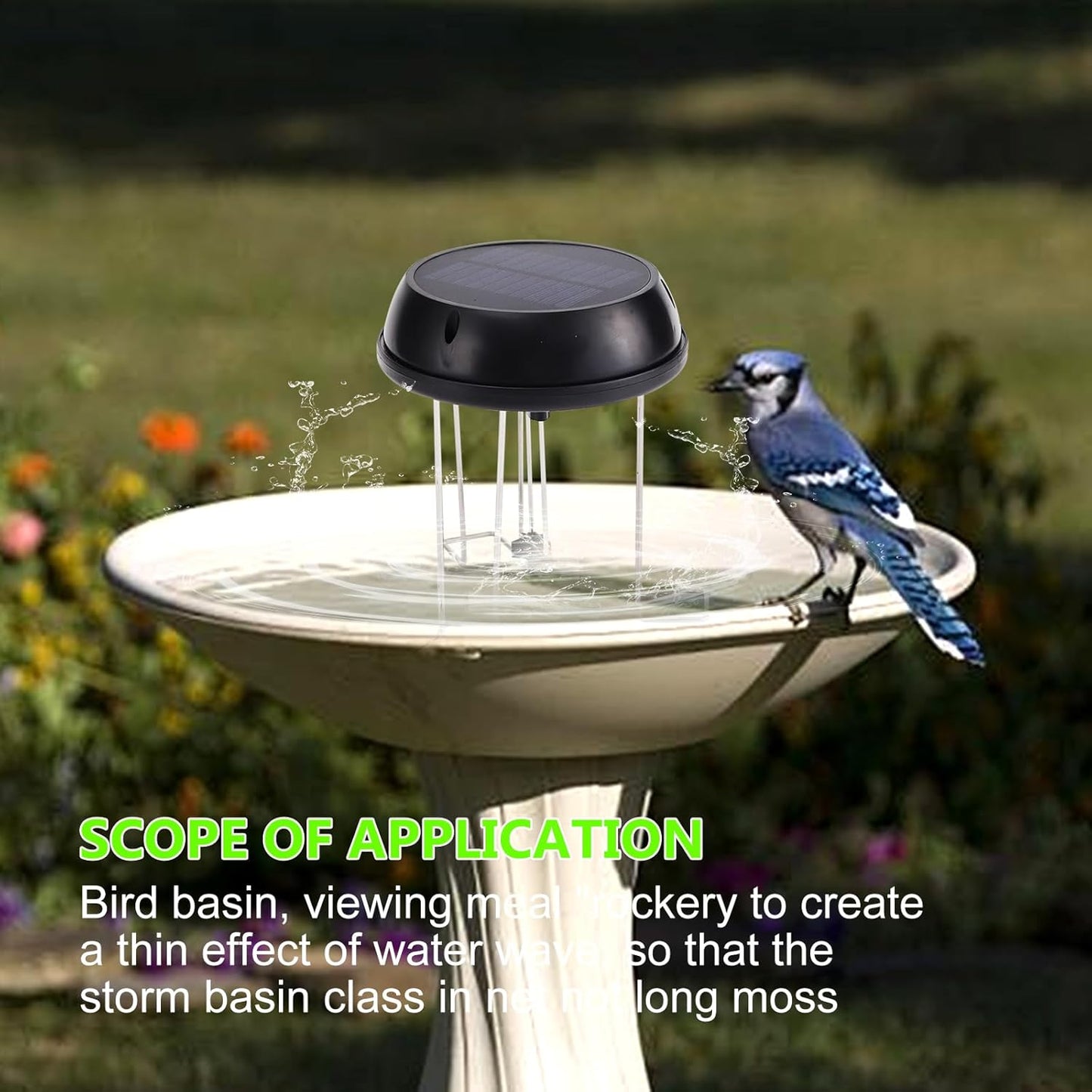 Skiennix Solar Bird Bath Swing Device - Stainless Steel Bubble Enhancer for Garden Ponds & Pools