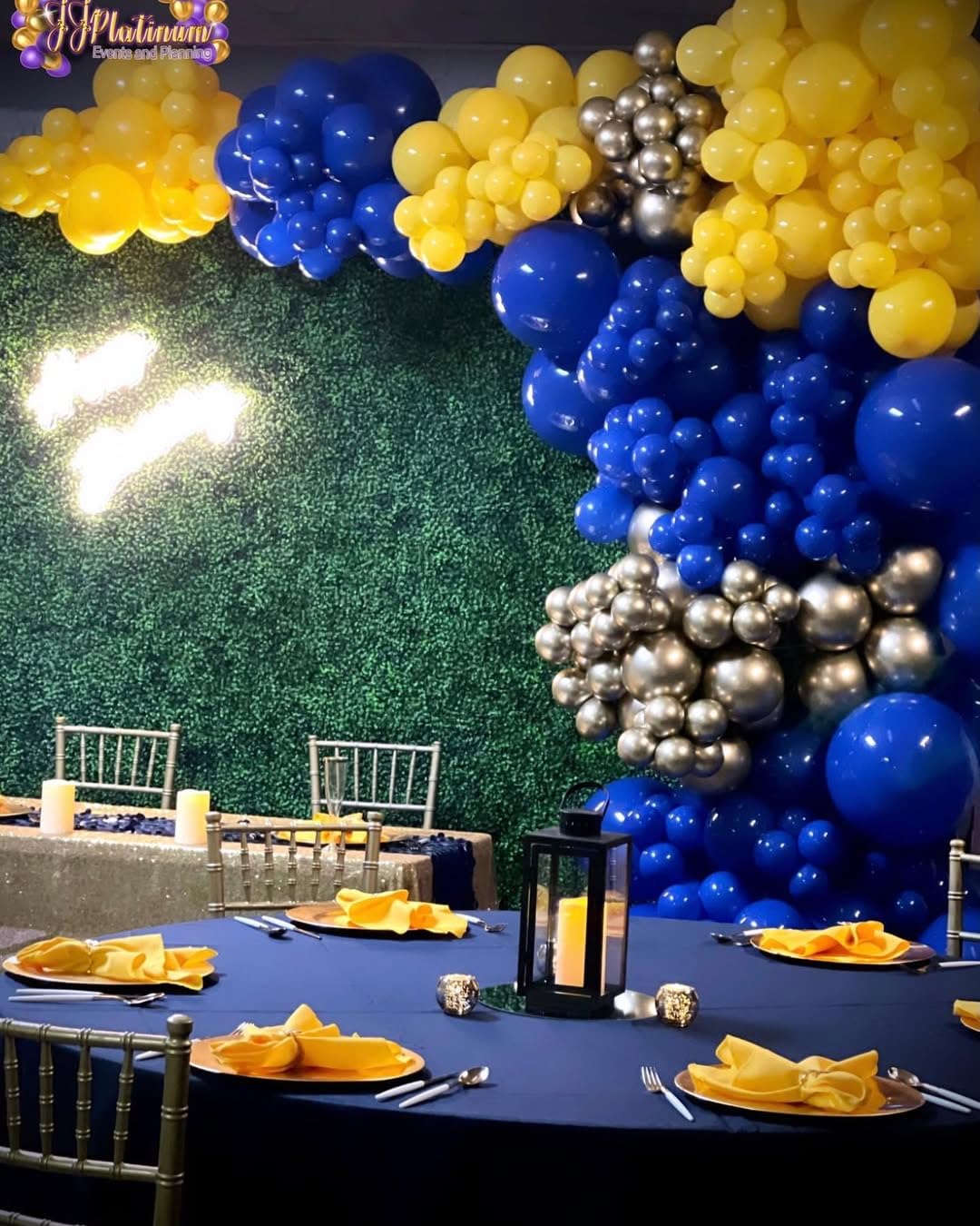 KBZVNAF Blue and Yellow Latex Balloons - 60 Pack 12 inch Royal Blue Yellow Confetti Party Balloons for Birthday, Baby Shower, Wedding, Graduation Party Decorations
