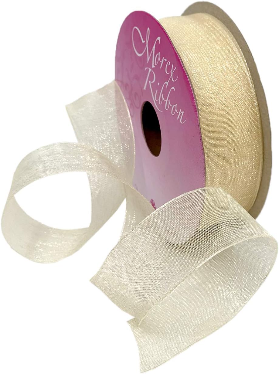 Red Organdy Nylon Ribbon - 5/8 Inch x 100 Yards | Morex 91803/100-609