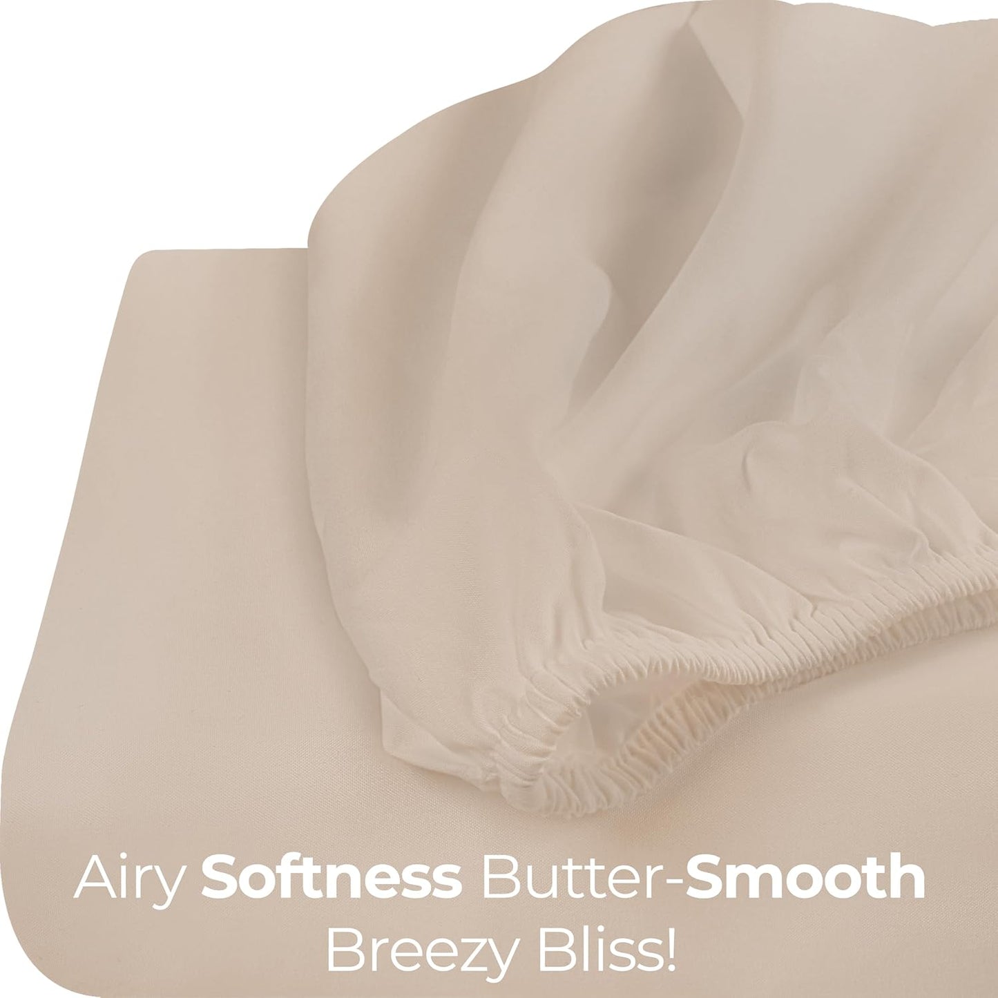 Utopia Bedding Full Fitted Sheet - Soft Microfiber - Deep Pocket - Easy Care - Beige Color