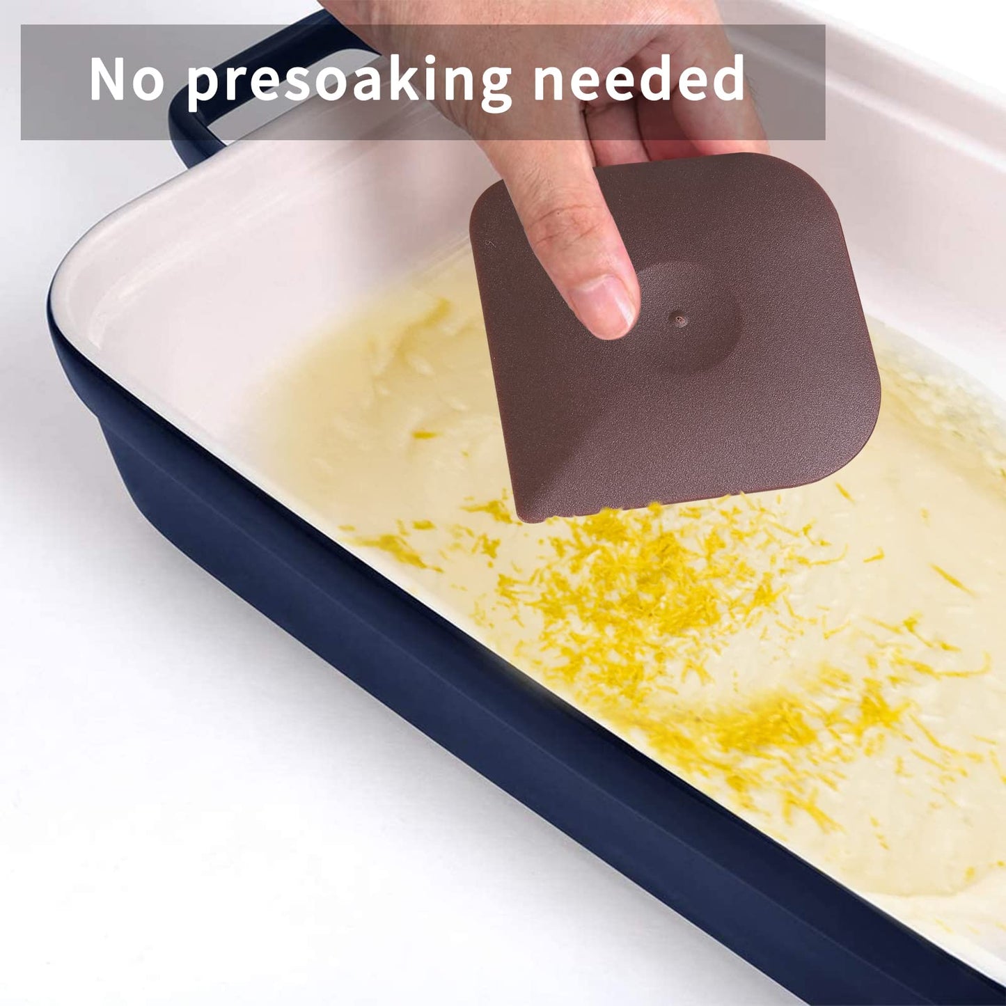 Plastic Pan Pot Dish Scraper Tool Set, Kitchen Nylon Food Scraper, Cast Iron Skillet Cleaner Pan Pot Scrubber, Kitchen Plastic Scrapper Non-Scratch (Brown)