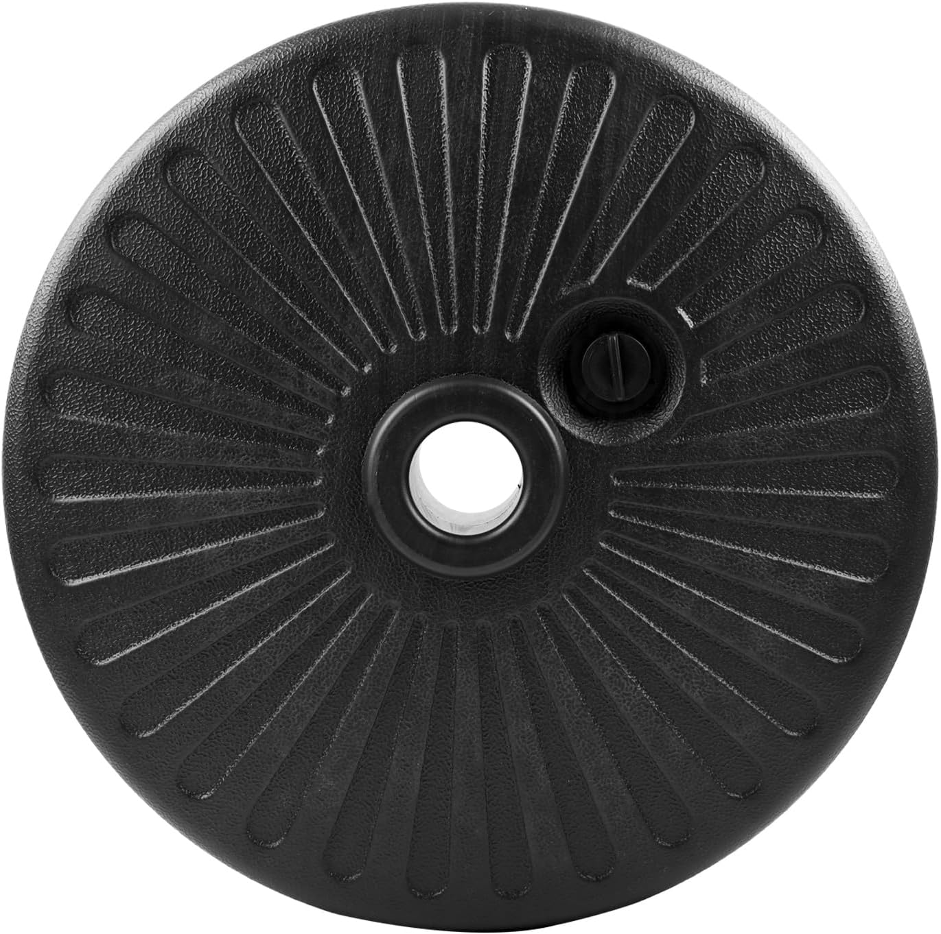 Roixeeds 50LBS Heavy Duty Round Umbrella Base - Water-Filled Steel Holder for Outdoor Use | Black Stripes