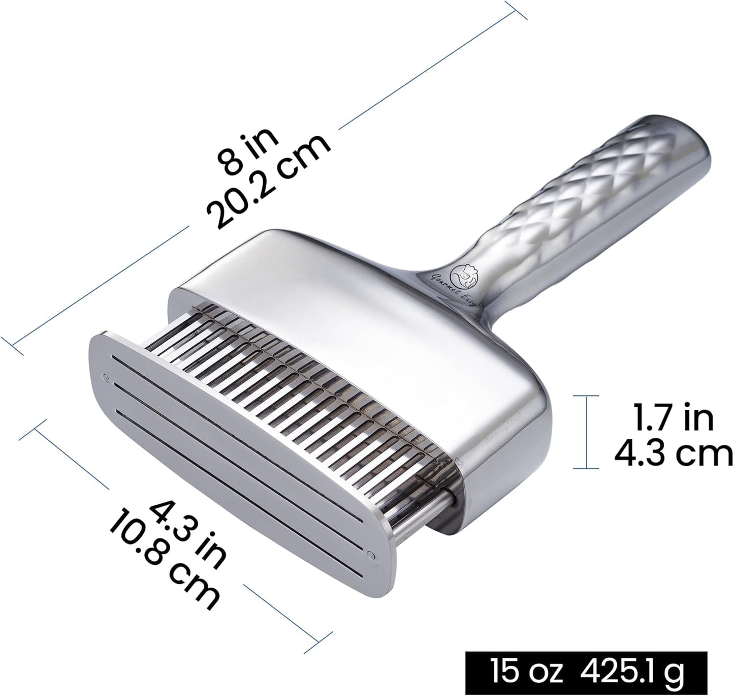 Meat Tenderizer Tool - Skiennix Stainless Steel Blade with Extra Long Handle | Rustproof One-Piece Design