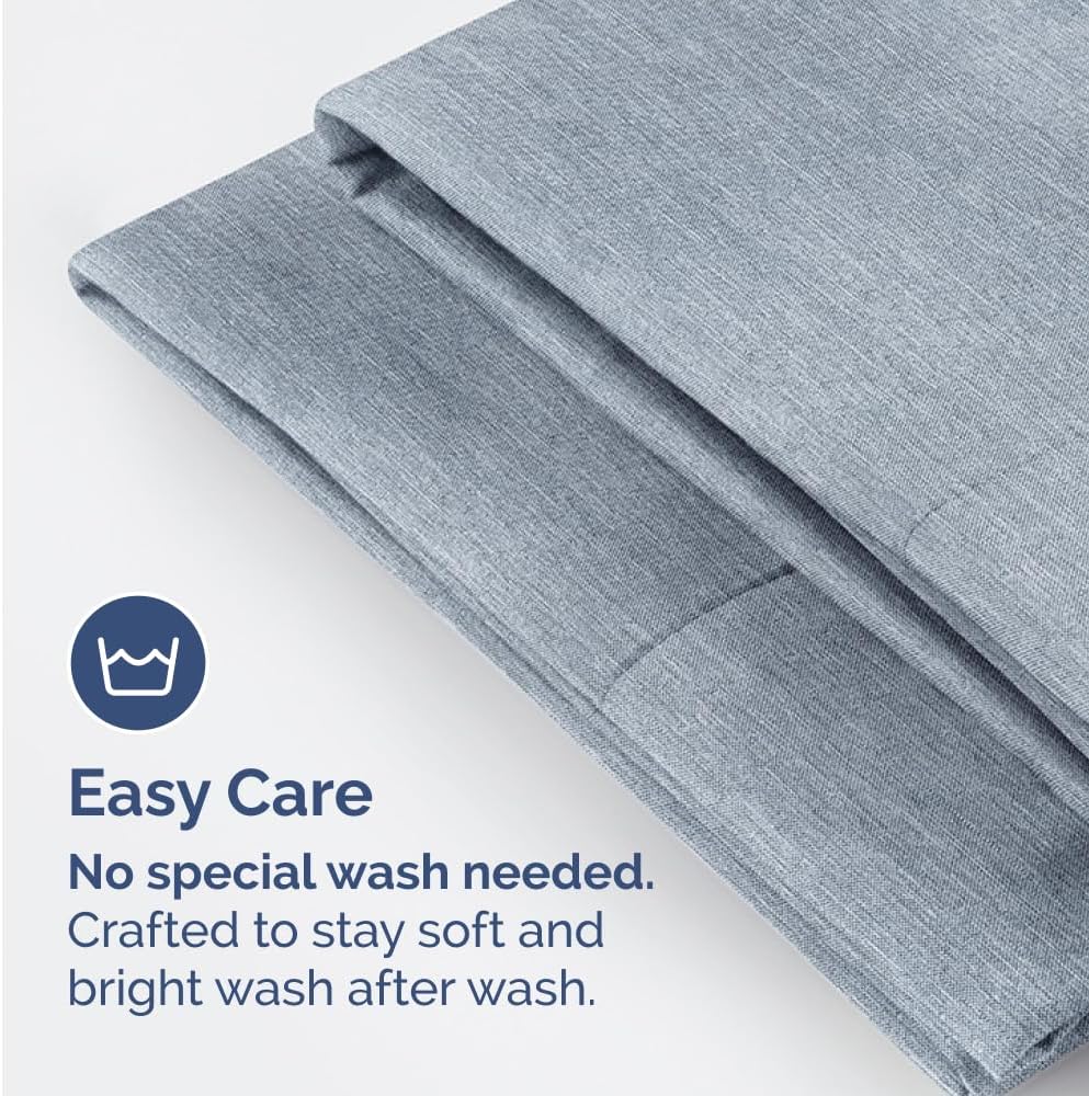 King Pillow Cases by [Brand Name] - Ultra Soft Hotel Quality Covers | Cozy, Wrinkle-Free & Fade Resistant - 4 Piece Set in Heathered Blue