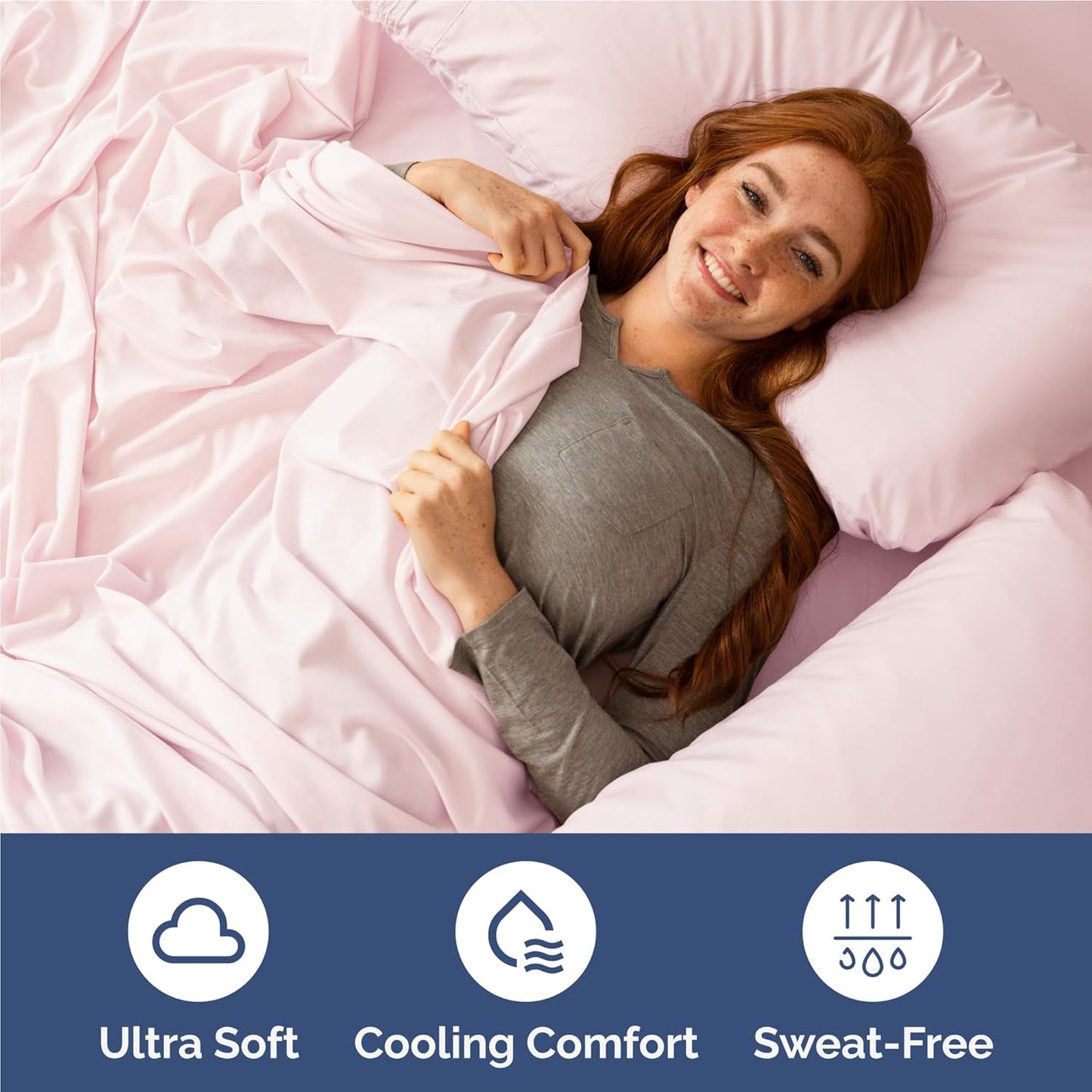 Skiennix Full Size 4-Piece Sheet Set - Comfy Cooling Bed Sheets | Luxury Lavender Pink Bedding, Deep Pockets