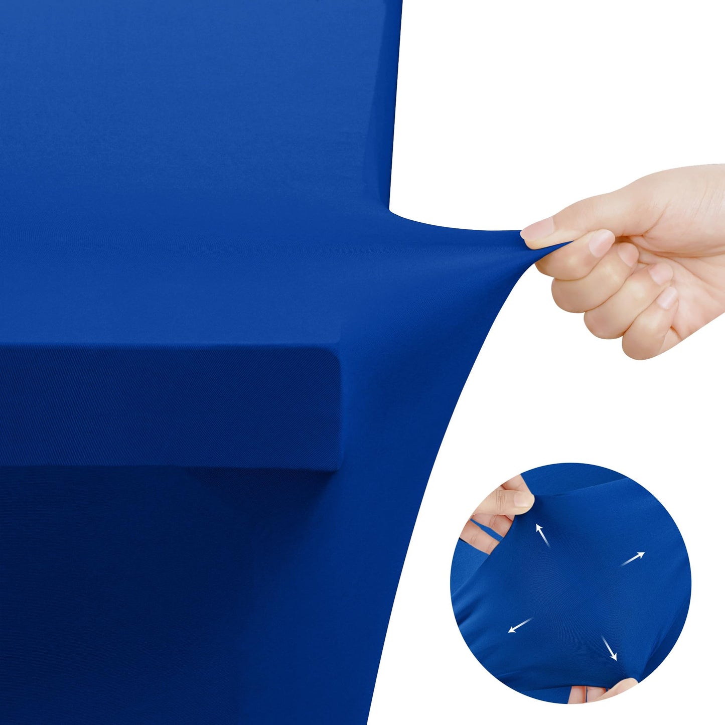 Utopia Kitchen Spandex Tablecloth 2 Pack [4FT, Royal Blue] Tight, Fitted, Washable and Wrinkle Resistant Stretch Table Cloth Rectangle Cover for Trade Show, Weddings & Parties [48Lx30Wx30H Inch]