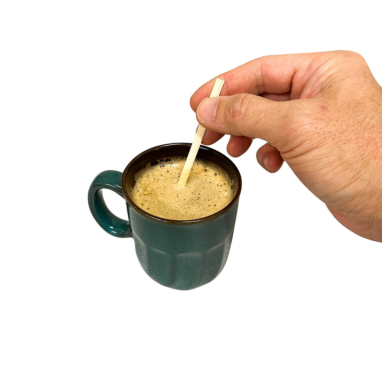 1000 Count | KingSeal Bamboo Coffee Stir Sticks, 5.5 inches, Square End, Stronger and Thicker Than Standard Wood, 100% Renewable and Biodegradable - 1 box of 1000 Stirrers