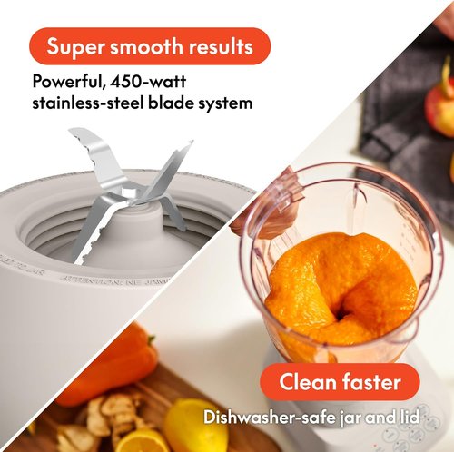 Bella 10-Speed Countertop Blender - Slim Flip & Store Design, 48oz Dishwasher Safe Pitcher, 450W