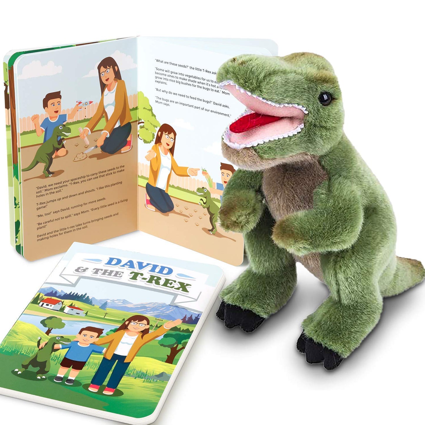 ArtCreativity Educational Book for Kids with T-Rex Dinosaur Plush Toy, Fun Children’s Learning Booklet About The Environment, Super-Soft and Cuddly Stuffed Animal, Best Gift for Boys and Girls