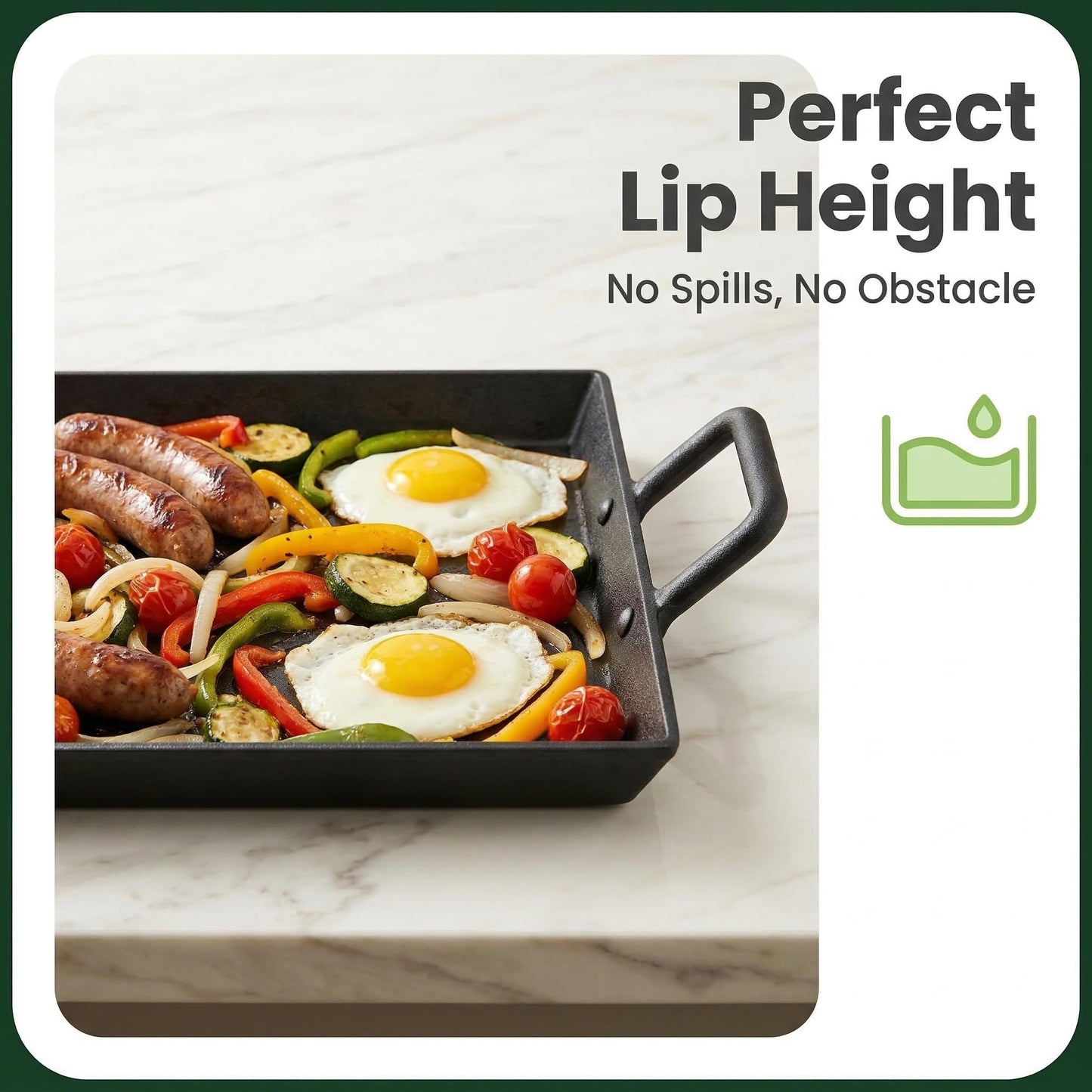 Keleday 21.1 x 10 Inch Cast Iron Griddle Pan,Comal Para Tortillas for Induction,Oven,Stove Top,Campfire,Pre-Seasoned Non-Stick Broiler Pan