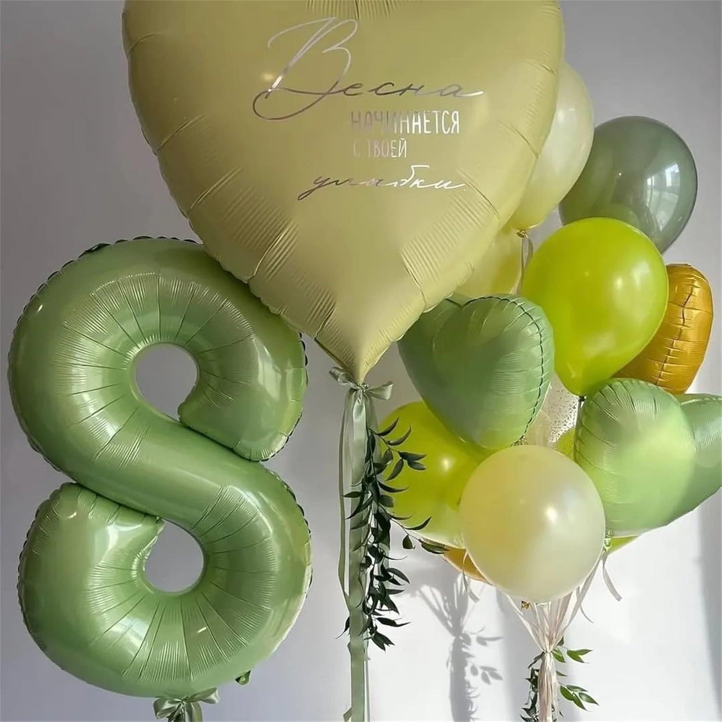 Skiennix 40'' Sage Green Number 9 Balloon - Self-Inflating Foil for 9th Birthday & Jungle Safari Decor