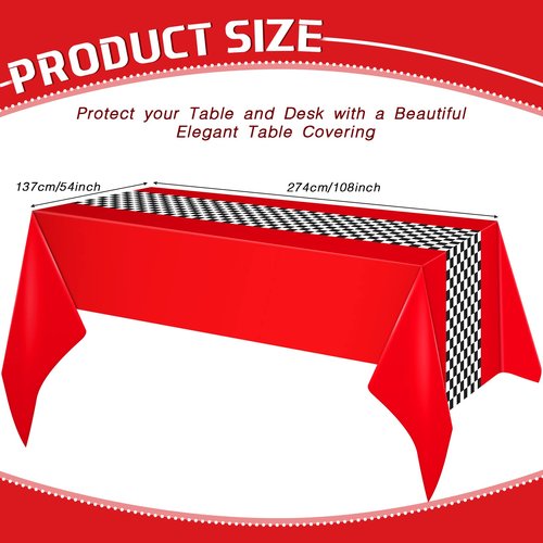 Irenare 2 Sheets Car Birthday Party Supplies Racing Party Decorations Road Tablecloth Racetrack Table Runner Table Covers for Kids Boy Car Theme Birthday Favors, 54 x 108 Inch