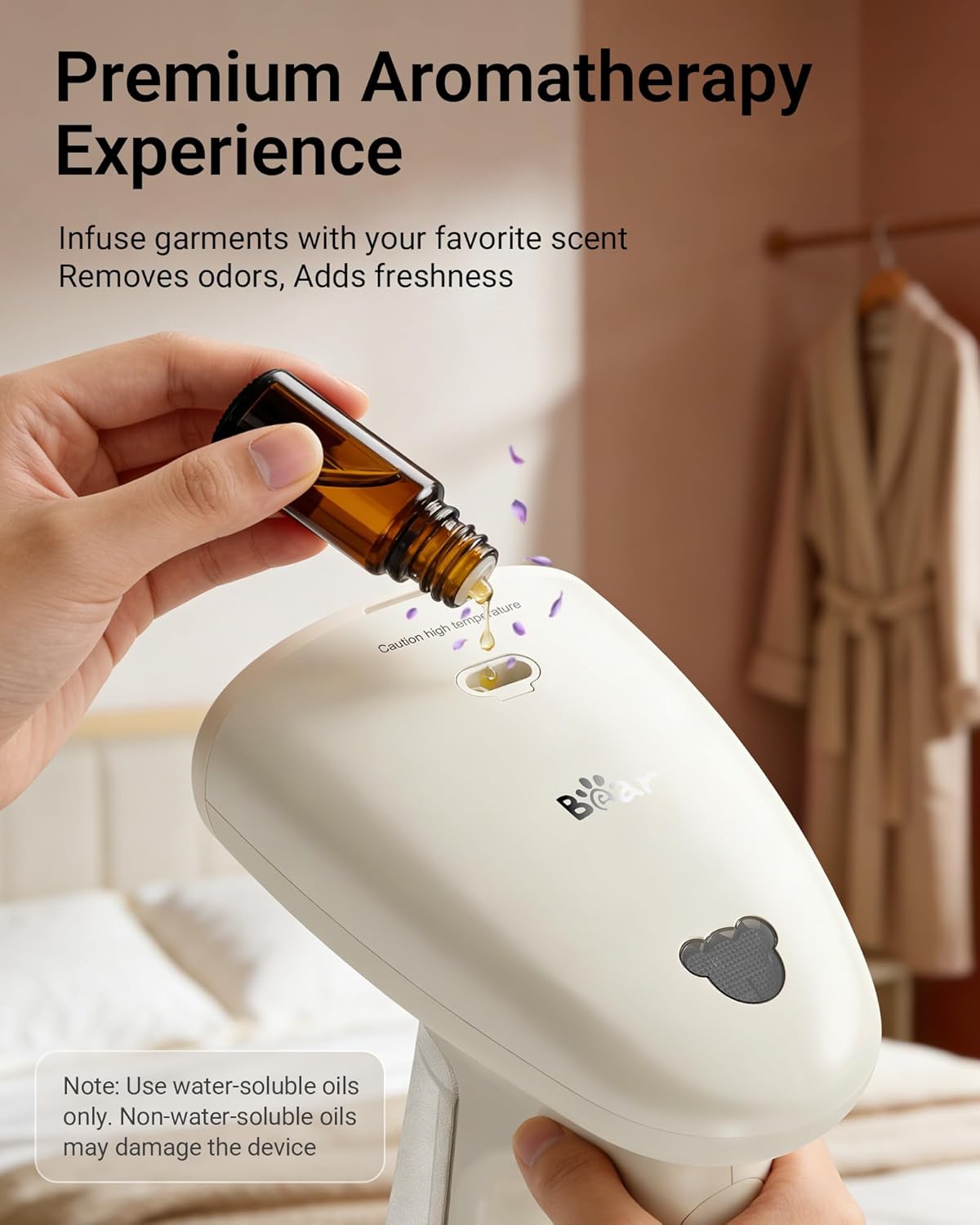 Bear Steamer Handheld Clothes Steamer - 1300W Powerful Fabric Wrinkle Remover | 230ml Tank, Fast Heat-Up