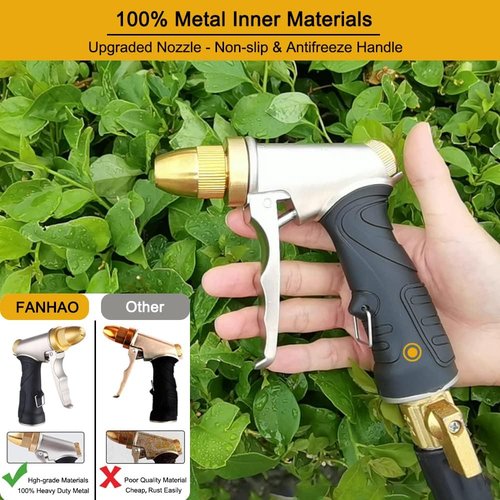FANHAO Heavy Duty Metal Garden Hose Nozzle - Durable & Adjustable | Perfect for All Watering Needs