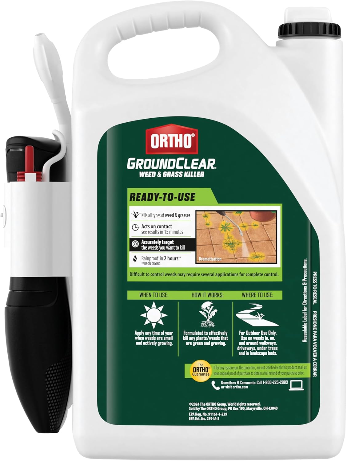 Ortho GroundClear Weed & Grass Killer - Kills Dandelions, Crabgrass & More | Ready-to-Use, 1 Gallon