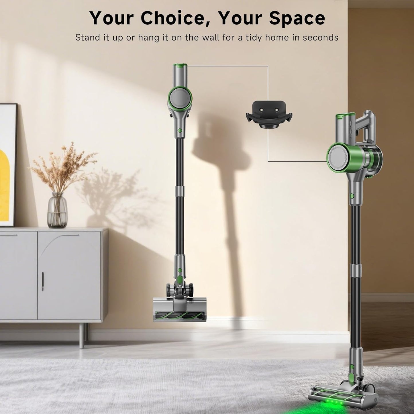 Skiennix Cordless Stick Vacuum Cleaner - Lightweight Handheld Design with 45-Minute Battery Life | Ideal for Pet Hair and Hardwood Floors
