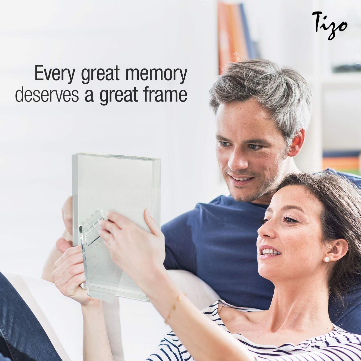 TIZO Design Vertical 4x6 Lucite Picture Frame, Durable 1 Inch Thick Clear Lucite & Magnetic Closures, Elegant & Practical Boutique Quality Photo Frame (Multiple Colors Available)