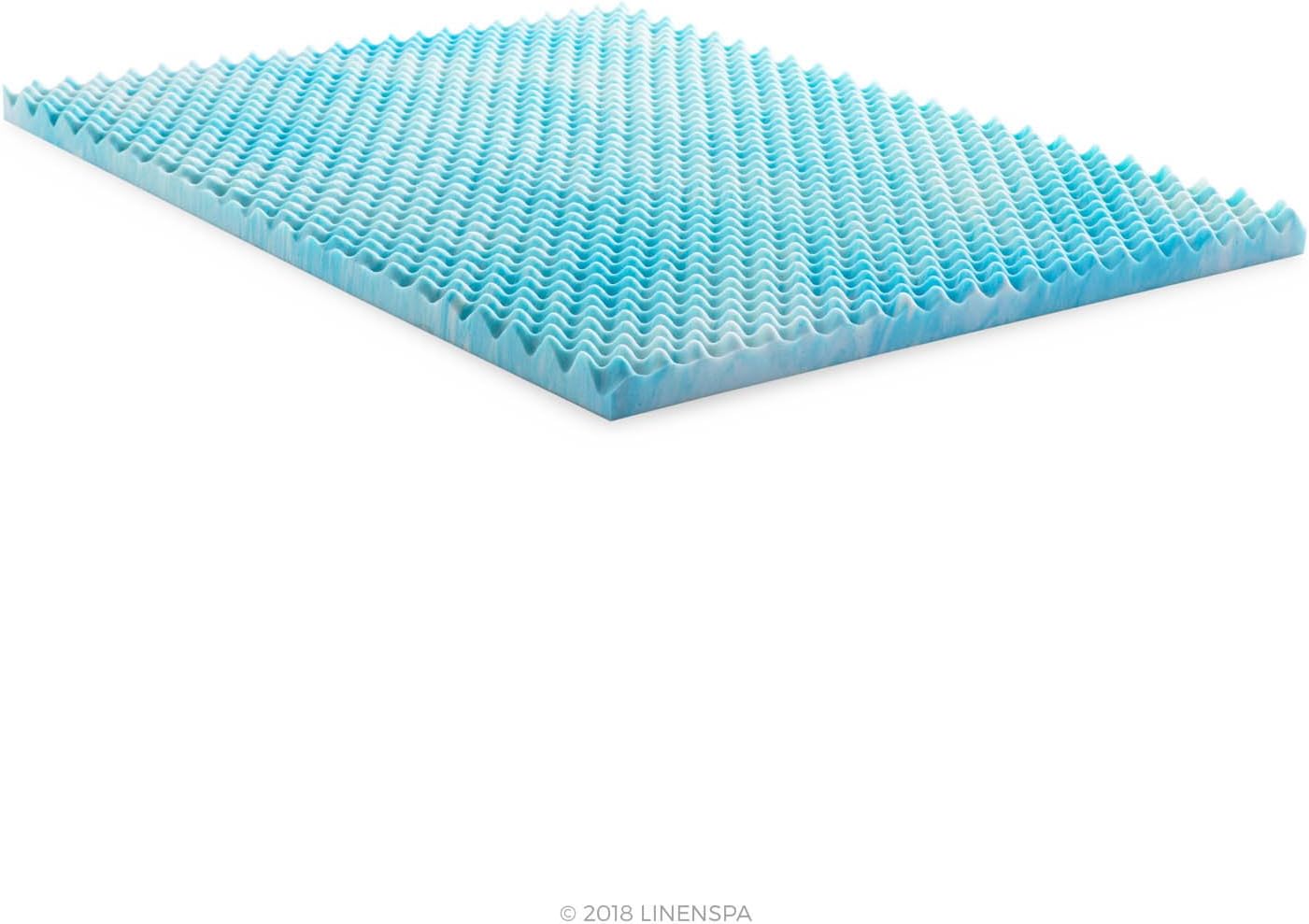 Linenspa 3 Inch Gel Memory Foam Mattress Topper - Reversible Egg Crate Design for Comfort - Twin Size