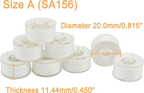Brothread Prewound Bobbin Thread - 25pcs White 60S/2 (90WT) Plastic Size A SA156 for Embroidery & Sewing