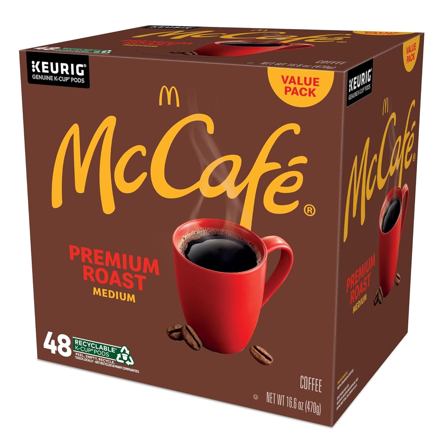 McCafé Premium Roast K-Cup Pods - Medium Roast Coffee, 48 Count for Rich Flavor & Convenience