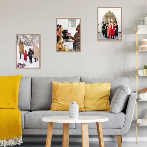 JCJMY 16x24 Picture Frame - Rustic Brown Wall Gallery Frame for Horizontal & Vertical Photos