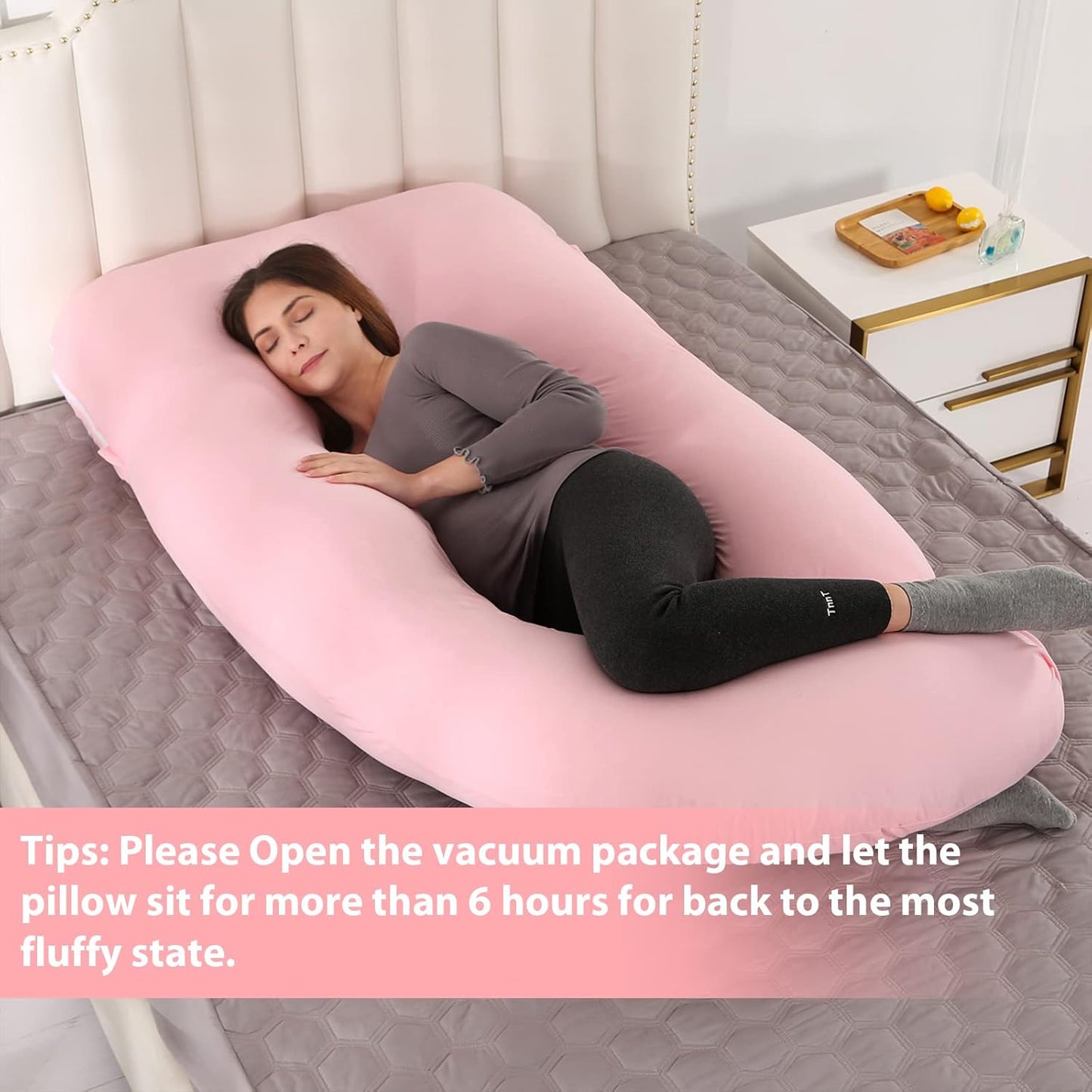 Victostar Pregnancy Pillow - 57-Inch U-Shaped Maternity Pillow for Full Body Support | Removable Cover