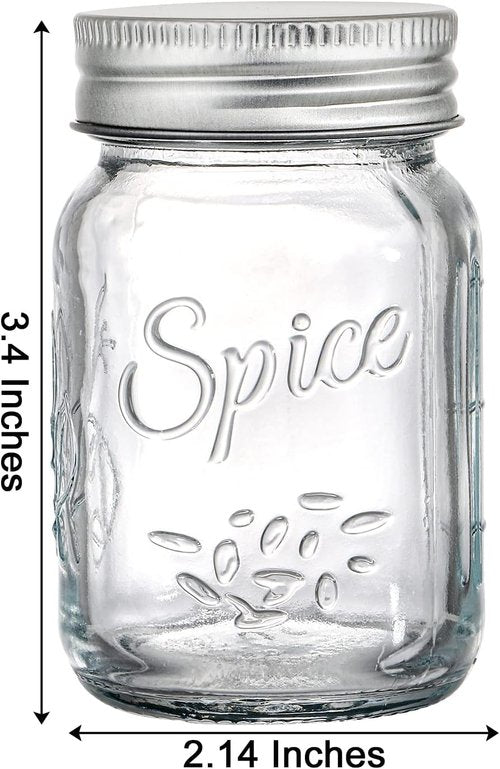Coloch 30 Pack Glass Mason Spice Jars - 4 Oz with Shaker Lids & Airtight Metal Caps | Perfect for Herbs & Spices