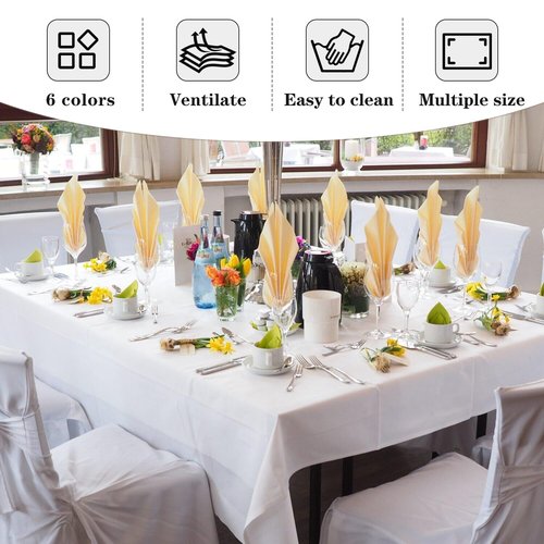 Fitable 6 Pack Square Tablecloths - 70 x 70 Inches - Stain Resistant and Reusable Table Clothes, Burgundy Polyester Fabric Table Covers for Dining, Card Tables, Coffee Tables