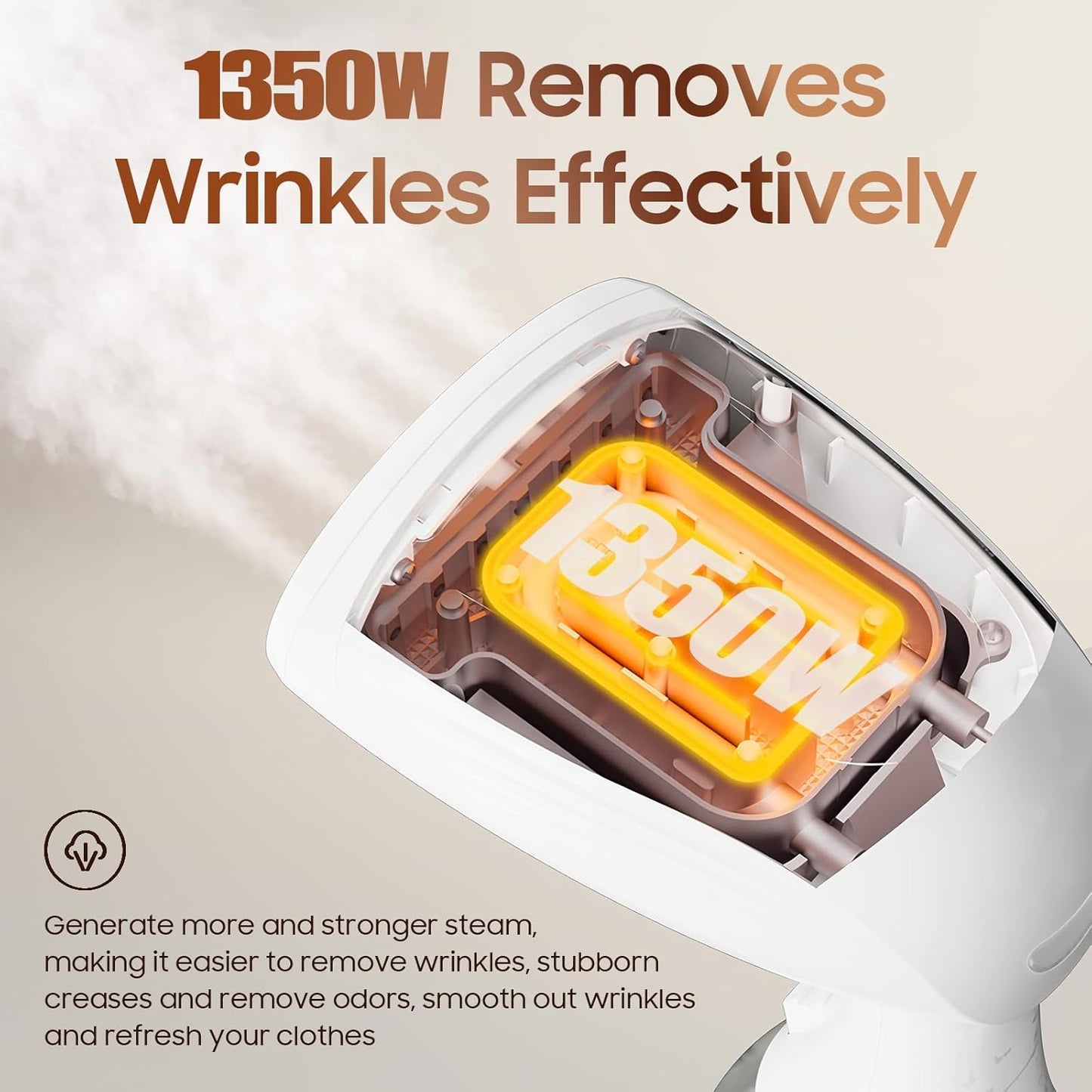 Skiennix Handheld Clothes Steamer - 1350W Portable Iron with Strong Steam for Home, Office, Travel